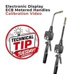 Two digital metered handles are shown with text about a calibration video and a Technical Tip Tuesday logo. The Samson logo is at the bottom.